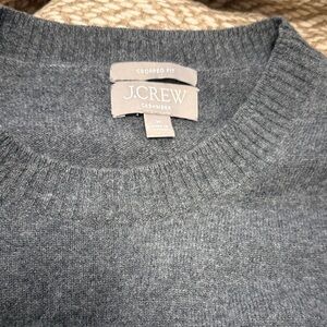 J.Crew Gray Cashmere Cropped Sweater